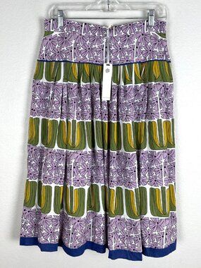 NEW TeeBerry & Weave Womens Large Floral Midi Skirt Lined Side Zip